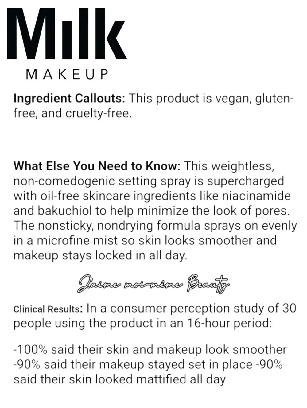 Milk Makeup this weightless